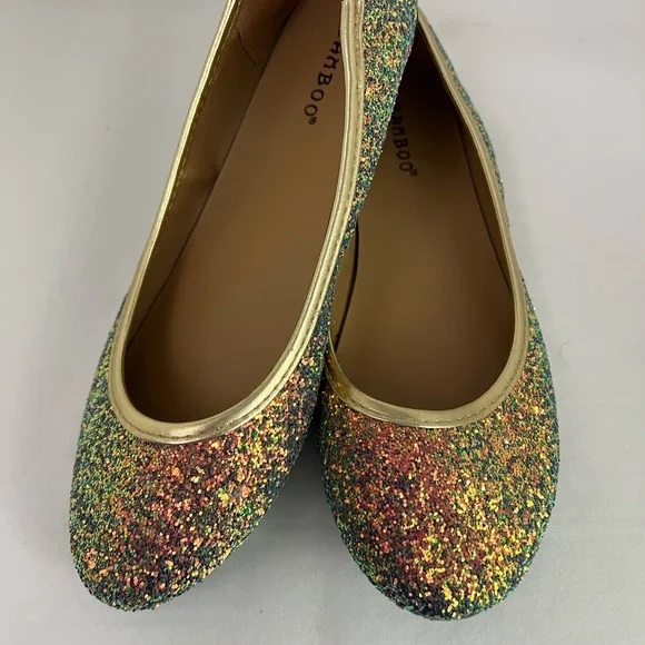 BAMBOO Women's Sparkling Multicolor Flats - Picture 2 of 7